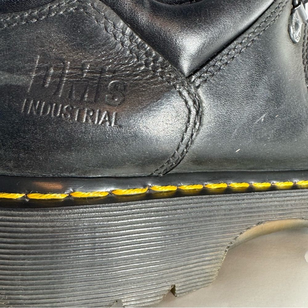 Dr. Martens Doc Air Wair 7A16 Industrial 
Black Leather Shoes US Men 9/Women 10 - Picture 5 of 14